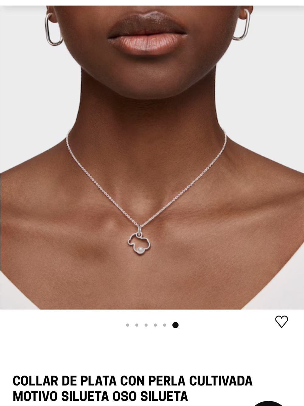 Tous Silver Clover Pendant Necklace with Cultured Pearl